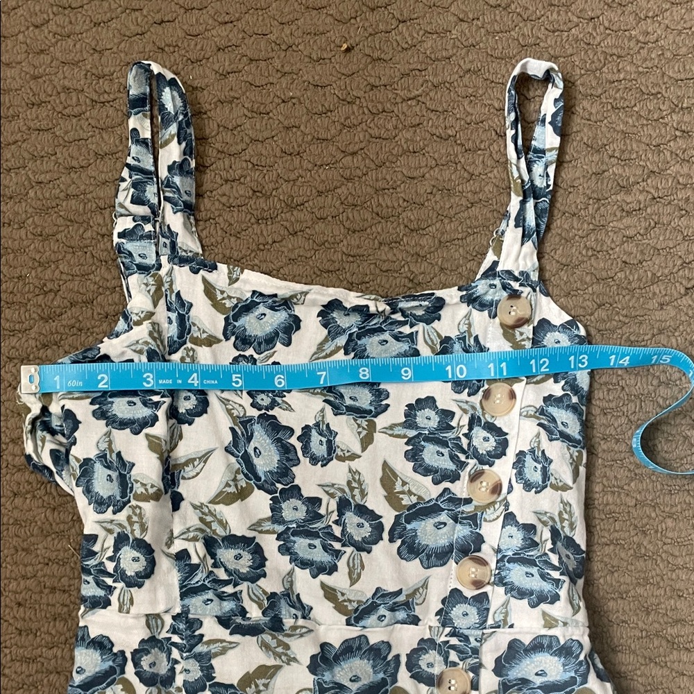 Blue Rock and Roll Floral Sundress with Buttons - Picture 2 of 5